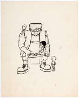 Wally Wood - Monster Illustration Original Art (c. 1960-70s). A charming image of an enormous "Frankenstein’s - | Heritage