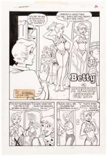 Stan Goldberg And John Lowe | Betty #83 Complete 5-Page Story "Attention Getter" Original Art (Archie, 2000). | Heritage