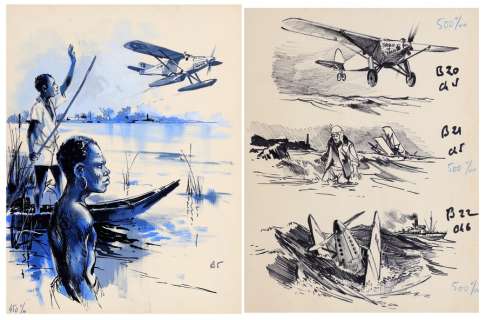 Follet | La Vie de Jean Mermoz, ensemble de 2… | AZ auction