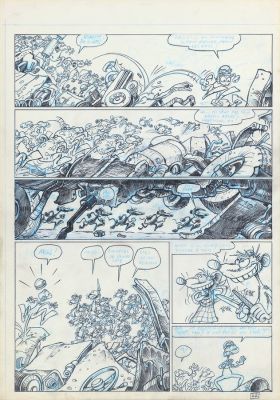Ptiluc - David (Edouard) - Lot 429 - Rat‘s, planche n°42 à la mine de plomb et au…