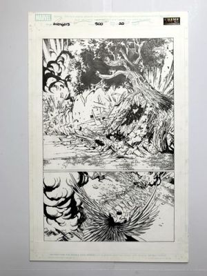 Avengers 500 Pg 20 Original Art By David Finch Historic Avengers Disassembled | eBay US