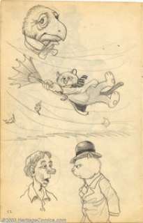 Robert Crumb - Original Sketches, Umbrella (1961). It’s a blustery day, and an early Felix the Cat prototype is - | Heritage