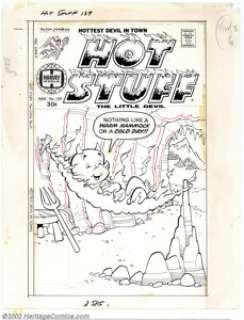 Warren Kremer - Original Art for Hot Stuff #139 (Harvey, 1976). The Tuff Little Devil kicks back on this - | Heritage