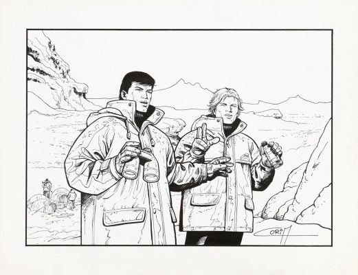 Coria | Lot 097 - Bob Morane, illustration à l’encre de Chine… | AZ auction