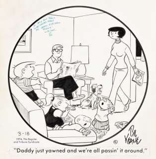 BIL KEANE (1922-2011) "Daddy just yawned and we‘re all passin‘ it around" * "Wow! Look! Ants!" [COMICS / FAMILY CIRCUS]