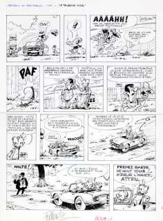 Fournier - Franquin | Spirou, planche n°14 Ã  l’encre de Chine de l’ép… | Banque Dessinée