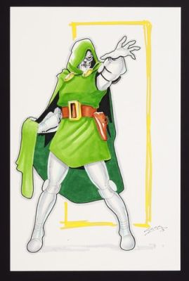 Doctor Doom Pinup by Pedro ’Saga’ Perez | eBay US (Buy It Now)