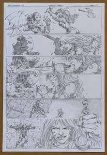 RED SONJA #72 (2012) - ORIGINAL ARTWORK - MARCIO ABREU (Artist) - Page 21 (DYNAMITE 2012) - Red | Excalibur Auctions