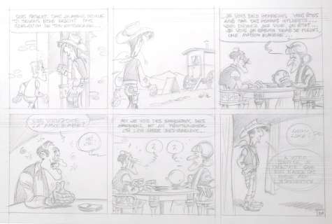 Michel JANVIER (Né en 1954) "Lucky Luke, la bonne aventure" Demie planche Mine de [...] | Arthema Auction