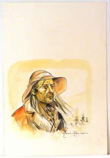 Marc Renier - Black Hill‘s - dessin original au crayon et aquarelle sur papier [...]