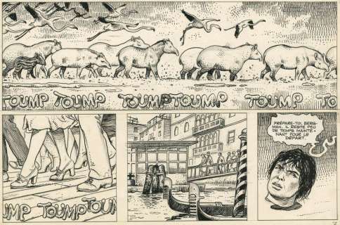Giuseppe Bergman - Tome 1 Encre de Chine sur papier pour les strips 3 et 4 de la... | Tessier Sarrou