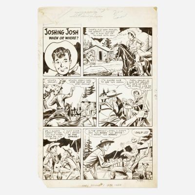 Lot 123 - Carl Pfeufer, Andy Devine Western #1 Inside Front Cover Original Art (Fawcett Publications, Inc., 1950) | Landry Pop Auctions
