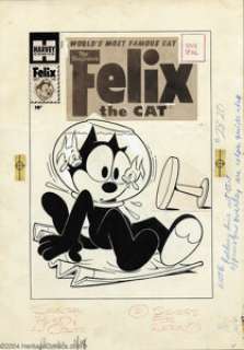 Joe Oriolo - Original Cover Art for Felix the Cat #105 (Harvey, 1959). Felix gets himself into another crazy - | Heritage