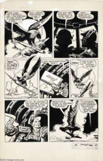 Rudy Palais - Original Art for Strange Story #1, page 5 (Harvey, 1946). This giant hawk vs. a USAF bomber seems to - | Heritage