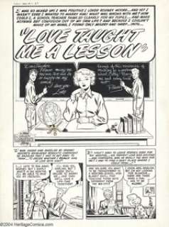 Al Camy (attributed) - First Romance #1 Complete 9-page Story "Love Taught Me a Lesson" Original Art - | Heritage
