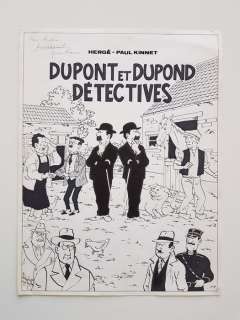 Rodier, Yves - Planche originale - Dupond et Dupont détectives + reproduction planche couleur signée - EO (1996) | Catawiki