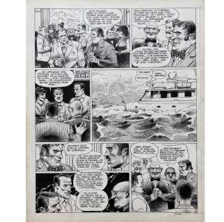 Enki Bilal (Né En 1951) | Le Vaisseau de pierre. Année 1976. Planche originale à l’encre de Chine. Signé 49 x 39 cm | HVMC