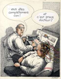 Serre, Michel | Vous êtes complètement con Illustration originale Ã  l’encre de chine et aquarelle,… | Cornette de St Cyr