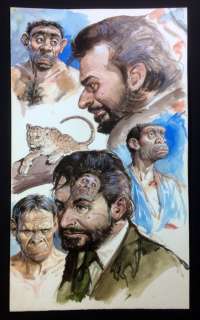 Buzzelli, Guido - original watercolour "La scimmia e l’uomo" | Catawiki