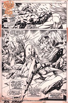 Gil Kane Joe Sinnott | Marvel Two-in-One 2 Pg 22 (Marvel, 1974) Thing Vs Wundarr 3/4 Splash | Will’s Comic Art Page
