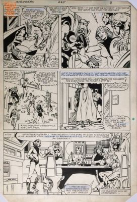 Greg Larocque Chic Stone | Avengers 225 Pg 3 (Marvel, 1982) Entire Team | Will’s Comic Art Page