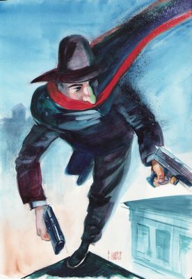 Fred Harper - The Shadow - Painted Art Piece - Signed