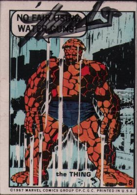 Stan Lee | Marvel Super Heroes Sticker Set From the Philadelphia Chewing Gum Corp. Card #8 the Thing - 1967 Signed By Stan Lee | Anthony’s Comic Book Art