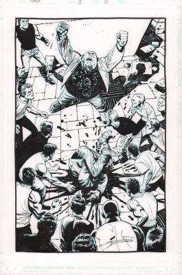 Sean Phillips | Kingpin #2 P.21 - Kingpin Beatdown Splash - 2003 | Anthony’s Comic Book Art