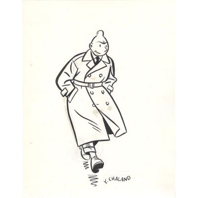 Yves Chaland | CHAL- 007 – Freddy Lombard en imperméable | Galerie Antoine Mathon