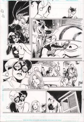 Guillem March | Gotham City Sirens #5 P.11 - Harley, Joker, Ivy, Catwoman - Signed - 2009 | Anthony’s Comic Book Art