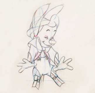 PINOCCHIO Studio Walt Disney 1940. Dessin d’animation représentant Pinocchio | Rossini