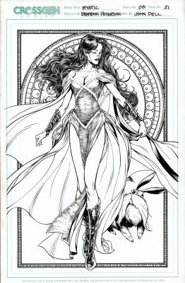 Brandon Peterson John Dell | Mystic #5 Published Last Pg Splash (Incredibly Detailed Mystic Image Here!) 2000 | Romitaman