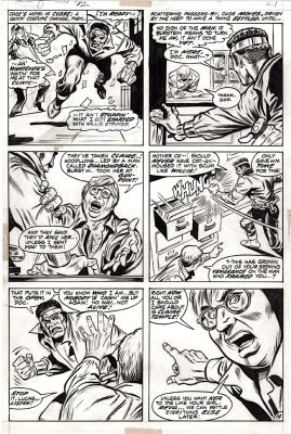 Billy Graham | Graham, Billy / George Tuska - Luke Cage, Hero For Hire #2 Pg 14, Power Man, Dons Classic Costume, Confronts His Creator, Dr Burstein 1972 | Cool Lines Art