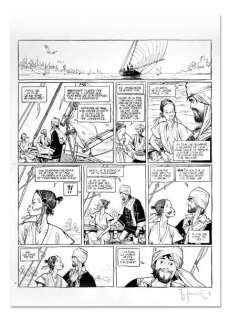 Bonhomme | Le Marquis d’Anaon. Encre de chine pour cette planche... | Coutau Bégarie