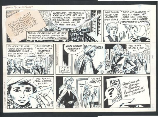 Joe Kubert | Joe Kubert Winnie Winkle Sunday Comic Strip - Mysterious Messenger Issue Winnie Winkle Page 12-20-81 | Koch Comic Art