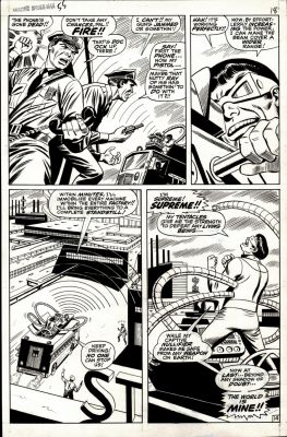John Romita Sr., Mike Esposito | Amazing Spider-Man #55 P 14 (Doc Ock in Great Action Using the Nullifier on Cops To Destroy a Factory! 1967 | Romitaman