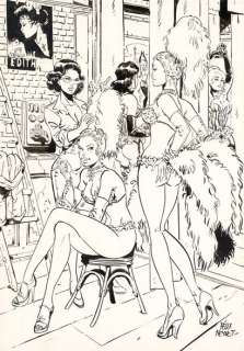 Félix Meynet (Né En ... | Cabaret, Edith Piaf Encre de Chine sur papier. Signé... | Tessier Sarrou