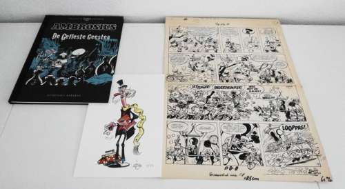 Brugman, Gideon - Original page + Album - De Gefleste Geesten - hc with cloth spine - (1969/2017) | Catawiki