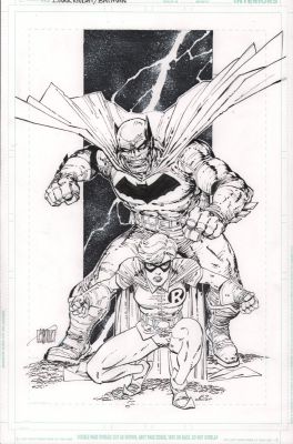 Tony Castrillo | Dark Knight & Carrie Kelley Robin (Miller Style) Commission - Signed | Anthony’s Comic Book Art
