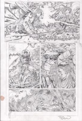 Fernando Pasarin | Justice League #31 P.13 - Wonder Woman Fight - Signed - 2017 | Anthony’s Comic Book Art