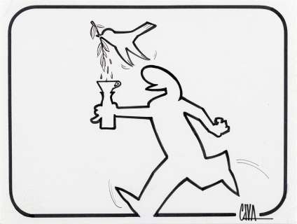 Cavandoli Osvaldo - "La Linea e la colomba", anni ´80 | Urania Casa d’Aste