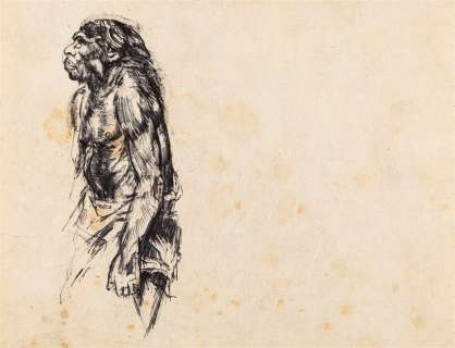 Burian Zdenek - "Uomo preistorico", 1971 | Urania Casa d’Aste