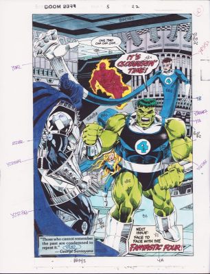 Christie Scheele, John Nyberg, Pat Broderick | Doom 2099 - Alternate Universe Fantastic Four Color Guide - 1993 Issue 5 Page 22 | Anthony’s Comic Book Art