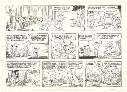 173: Walt Kelly Studio Pogo Sunday 6/16/74 comic art | Russ Cochran