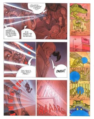 Exposition SCIENCE FICTION - Planche originale 46 en couleur directe ENVIE DE CHIEN Tome 2 Deux Mouches blanches par Silvio CADELO