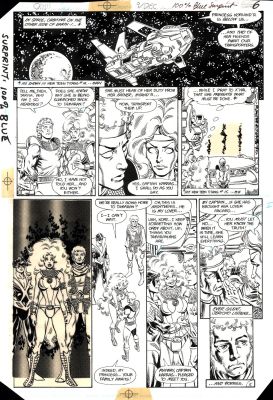 George Perez Jerry Ordway - Crisis on Infinite Earths #9 P 5 (Great Titans Page with Starfire in 7 Panels, Nightwing & Jericho in 4 Panels. Captain Karras Also!) 1985
