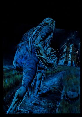 Matt Roach | Detailed Horror Painting (Looks Like a Bernie Wrightson Drawn Finebrush Pinup Here!) 1997 | Romitaman