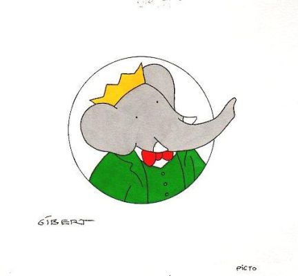 Gibert Jean-Claude | Illustration originale pictogramme de BABAR | Galerie Napoléon