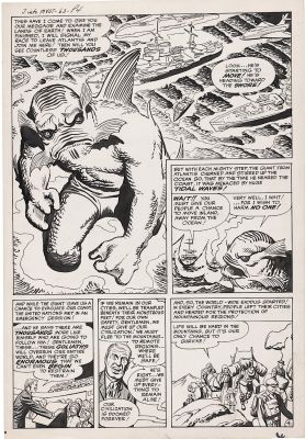 Jack Kirby | Kirby, Jack / Steve Ditko - Journey Into Mystery #63 Semi-Splash, Cover Scene - Goliath 1960 | Cool Lines Art