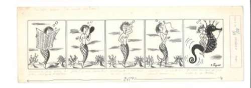 PEYNET (Raymond Peynet... - Lot 251 - LA PETITE SIRENE (LE COURRIER DU COEUR) Encre de Chine...